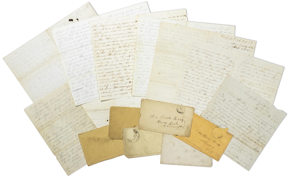 Civil War Letter Archive by a Soldier in the 43rd New York Infantry, Who Describes the Battle of Fredericksburg -- ''...I have just passed through my first battle...and a severe one it was...''